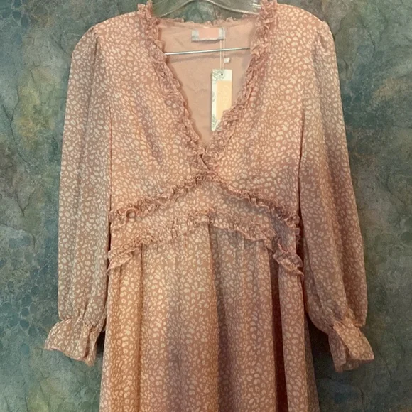 C+D+M Blush Print Ruffled Dress - Picture 4 of 6